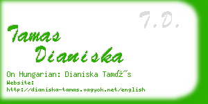 tamas dianiska business card